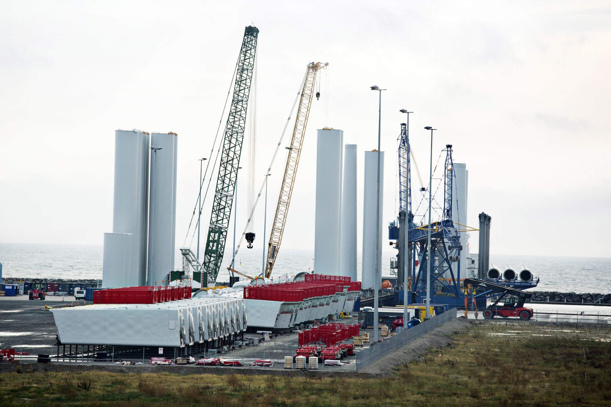 Pre-assembly at Grenaa Hvn for Anholt Offshore Wind Farm